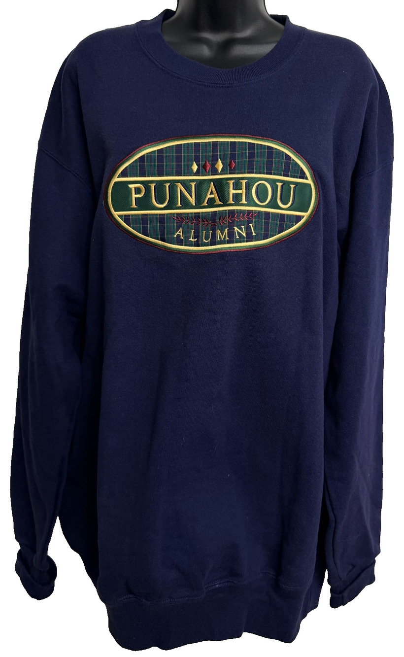 JanSport Punahou School Alumni Crewneck Sweatshirt Men's XL Navy Heavyweight NEW